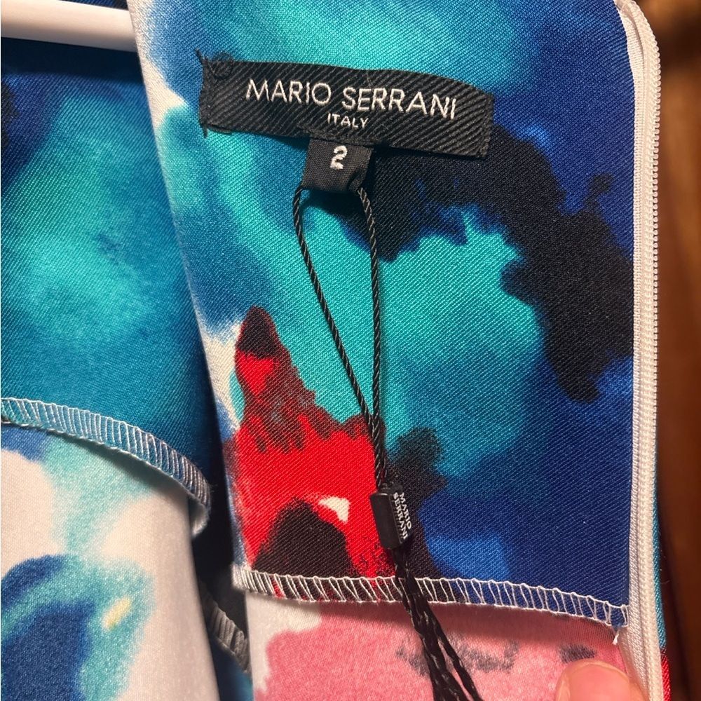 Mario Serrani Italy Watercolor Floral Sheath Dress Size 2 Sleeveless - Picture 6 of 6